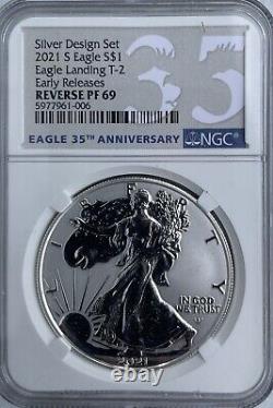 American Eagle 2021 S Silver Reverse Proof Designer Edition NGC PF69 Type 2 Rare