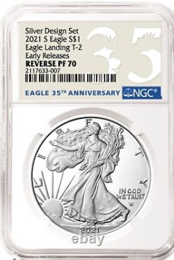 American Eagle 2021 S Silver Reverse Proof Designer Edition NGC PF70 Type 2 Rare