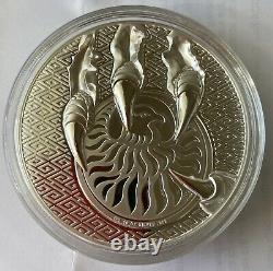 Mongolia 10 oz Majestic Eagle High Relief Silver Coin 2020 In Plastic Capsule