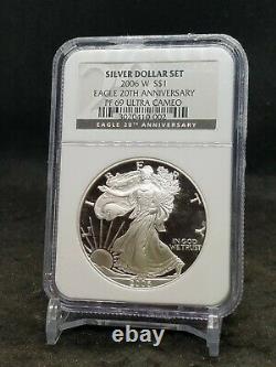 NGC-PF69 UltraCameo 2006-W $1 Proof Silver Eagle 20th Anniversary From Set