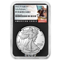 Presale 2022-W Proof $1 American Silver Eagle NGC PF70UC ER Black Label Retro