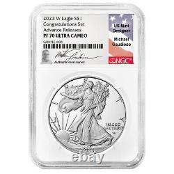 Presale 2023-W Proof $1 American Silver Eagle Congratulations Set NGC PF70UC A
