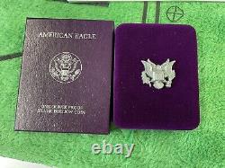 Silver 1986 American Eagle Proof S 1oz Fine US Mint Coin COA Box&Case