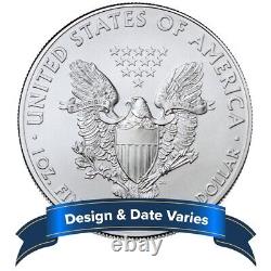 1 oz American Silver Eagle Coin Type 1 (Années 2021 et antérieures) Lot de 5