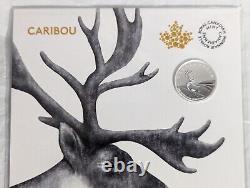 1918 Caribou Canada 3 $ en argent pur, 999 pièces avec aigle à queue en coin de 1 oz SLV