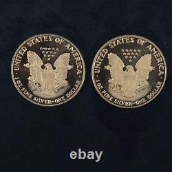 1986 & 1987 American Eagle 1 Oz Fine Silver Proof Pièce Livraison Gratuite États-unis