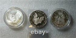 1990-S Aigle américain Preuve 999 Dollar en argent Liberty Walking Coin Couleur 1999