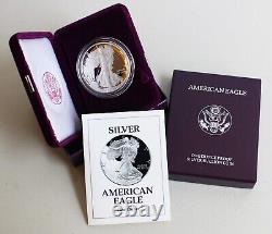 1993 P Silver American Eagle One Proof Dollar Coin With Box And Coa $1 Us Coin