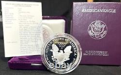 1995 P US Mint. 999 Argent Preuve d'Aigle Américain d'une Once + boîte/étui/certificat d'authenticité