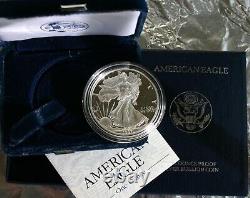1997 P Silver American Eagle One Proof Dollar Coin With Box And Coa $1 Us Ase