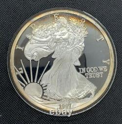 1997 Silver Eagle Design Moitié Livre De Troie Fine Argent Proof Coin