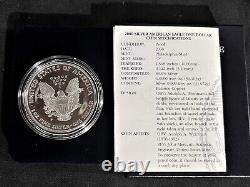 2000 P Us Mint. 999 Pièce de preuve en argent American Eagle d'une once + boîte/étui/coa