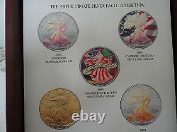 2005 American Eagle Colorized 5 Pièces Set Avec Boîte D'affichage Et Coa