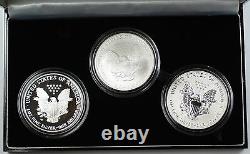 2006 American Silver Eagle 20th Anniversary Coin Set Bu, Preuve, Preuve Inverse
