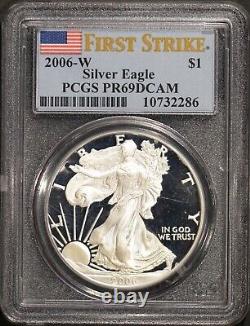 2006-W $1 Aigle d'argent américain PR69DCAM Première frappe PCGS # 10732286 + Bonus