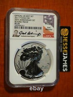 2011 P Reverse Proof Silver Eagle Ngc Pf70 Iskowitz From 25th Ann Set Low Pop 2