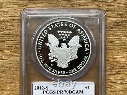 2012 S Silver Eagle Pcgs Pr70 Dcam Première Grève John M Mercanti Coin & Monnaie