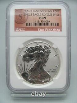 2012-s American Silver Eagle Inverse Proof Ngc Pf 69