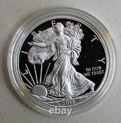 2015 W American Silver Eagle Proof Dollar Us Mint Asse Coin Avec Boîte Et Coa