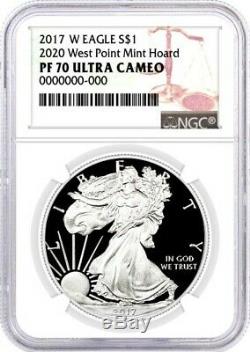 2017 W $ 1 Proof Silver Eagle 2020 West Point Mint Hoard Ngc Pf70 Ultra Cameo