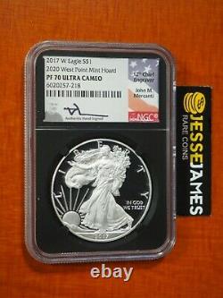 2017 W Proof Silver Eagle Ngc Pf70 Mercanti' 2020 West Point Mint Hoard' Noir