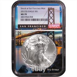 2017 (s) $1 American Silver Eagle Ngc Ms70 San Francisco Core