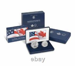 2019 Silver Eagle & 1 Oz Maple Leaf Fierté Deux Nations 2 Coin Us Mint Set Sku58513