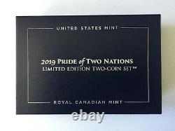 2019 W Amélioration De La Contre-preuve Silver Eagle Maple Leaf Pride Of Two Nations Set