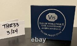 2020 Fin De La Seconde Guerre Mondiale 75e Anniversaire American Eagle Silver Proof Coin V75