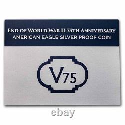 2020-W 1 oz Proof American Silver Eagle (Fin de la Seconde Guerre mondiale, V75 Marque de privauté) SKU#224033