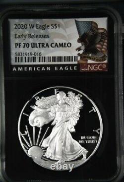 2020-W Preuve Aigle d'argent américain Early Releases NGC PF70 Ultra Cameo