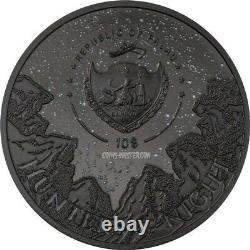 2021 2 Oz Black Proof Argent 10 $ Palau Eagle Owl Hunters By Night Coin
