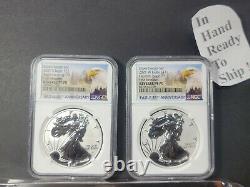 2021 Ngc Pf70 Fr American Eagle Silver Inverse Proof 2pc Designer Set Mountains&