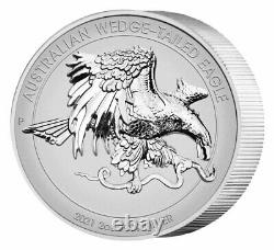 2021 P Australie 2 Oz Silver Wedge-tailed Eagle Uhr Piedfort Rev Proof 2 $ Ogp