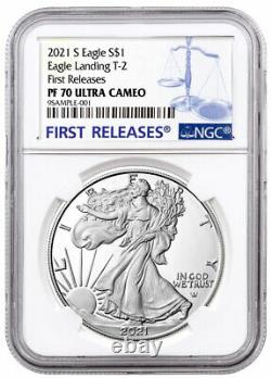 2021 S Proof American Silver Eagle Type 2 Ngc Pf70 Uc Fr Premières Versions