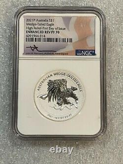 2021 Silver Wedge Tailed Eagle Enhanced Inverse Pf 70 Fdoi Seulement 5000 Minted