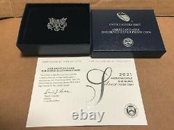 2021 W American Eagle One Ounce Silver Proof Pièce West Point 1 Oz Box & Coa 21ea