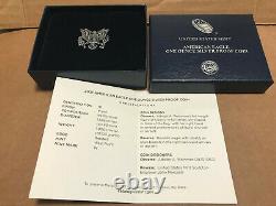 2021 W American Eagle One Ounce Silver Proof Pièce West Point 1 Oz Box & Coa 21ea