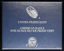 2021 W Proof American Silver Eagle Avec Boîte Et Coa Us Mint Ogp 1 Oz Fine Silver