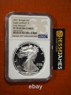2021 W Proof Silver Eagle Ngc Pf70 Ultra Cameo Premiers Rejets Type 2