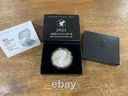 2021-s Preuve $1 Type 2 American Silver Eagle Box, Ogp & Coa
