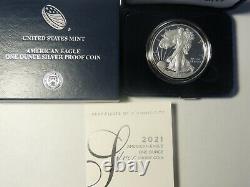 2021-w American Eagle 1 Oz Silver Proof Coin (21ea) En Main