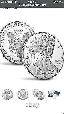 2021-w American Eagle One Ounce Silver Proof Coin
