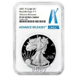 2021-w Proof $1 American Silver Eagle Ngc Pf69uc Ar Advanced Releases Label