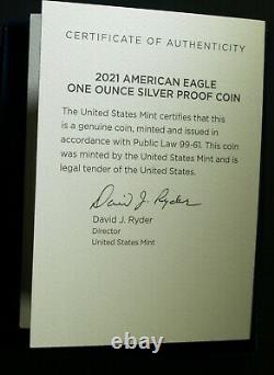 2021-w U. S. Silver Eagle Proof Last Heraldic Reverse Ogp, Coa
