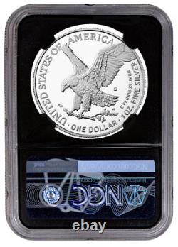 2022 S $1 Proof American Silver Eagle 1-oz Ngc Pf70 En Black Core Trolley Label