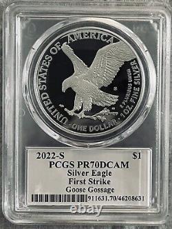 2022 S $1 Proof Silver Eagle Pcgs Pr70dcam Fs Légendes De La Vie Goose Gossage Rare