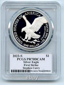 2022 S $1 Proof Silver Eagle Pcgs Pr70dcam Fs Légendes De La Vie Stephen Curry