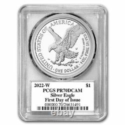 2022-W 1 oz Proof Silver American Eagle PR-70 PCGS (FDI, Black) SKU#251318
 
<br/>
 
	<br/>	 Traduisez ce titre en français: Aigle américain en argent de 1 once épreuve PR-70 PCGS (FDI, noir) SKU#251318.