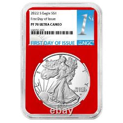 2022-s Preuve $1 American Silver Eagle Ngc Pf70uc Ide First Label Red Core